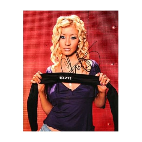 Christina Aguilera signed photo 10x8