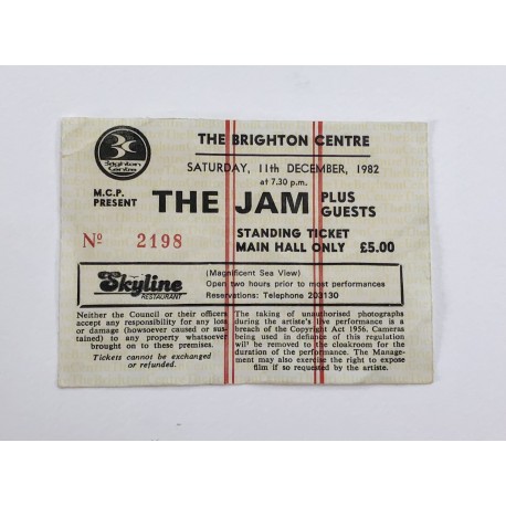 The Jam Ticket Stub 11/12/82 - Item Jam25