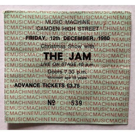 The Jam Ticket Stub 12/12/80 - Item Jam31
