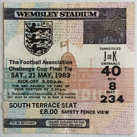 1983 FA Cup Final Ticket Stub