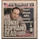 Tony Soprano Dead Newspaper - James Gandolfini