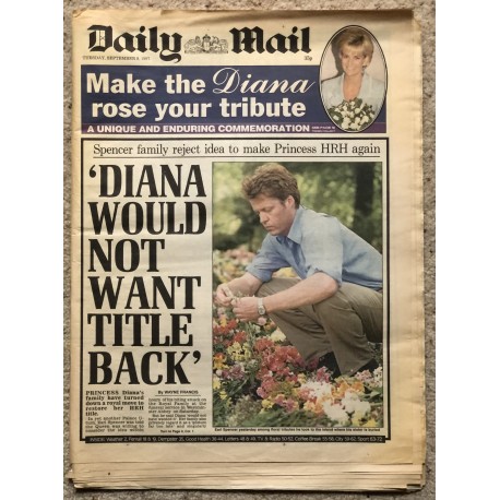 Princess Diana Newspaper 09/09/97