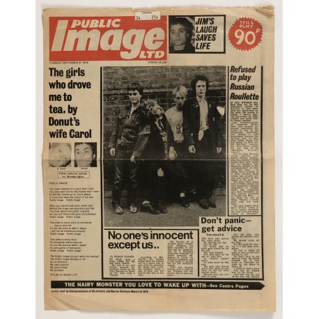 Public Image Limited - Original Vintage Newspaper