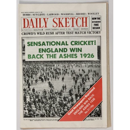 Great Newspapers Reprinted - England Win Ashes - Aug 1926