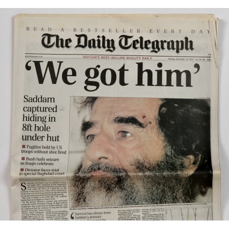 Daily Telegraph Newspaper - We Got Him! - Dec 2003