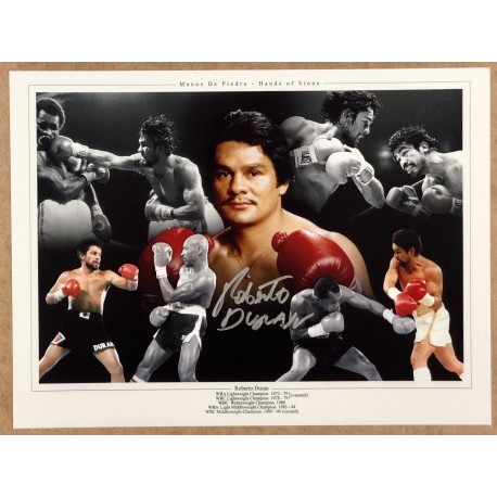 Roberto Duran signed photo 16x12
