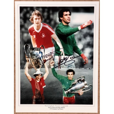 Trevor Francis & Peter Shilton signed 16x12 photo