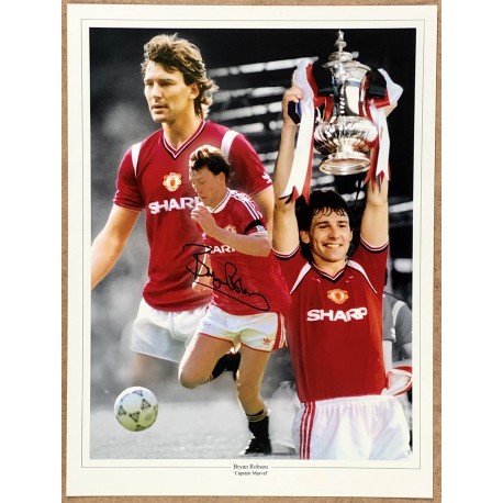 Bryan Robson signed photo 16x12