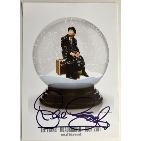 Lee Evans signed promo card 12x8
