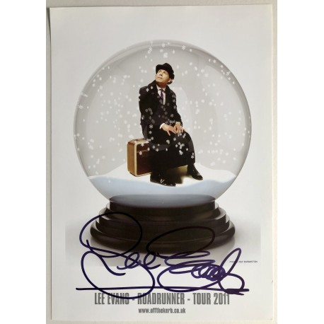 Lee Evans signed promo card 12x8